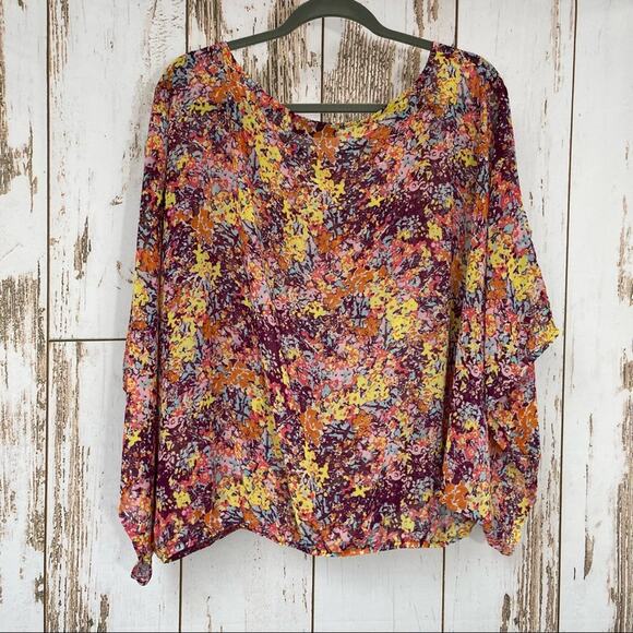 A.N.A., Oversized Colorful Cropped Sheer Too. Size XL. In excellent condition! - Picture 5 of 5